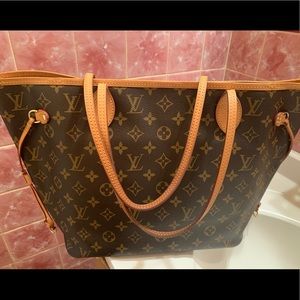 Authentic LV Neverfull MM Monogram Rose Ballerine